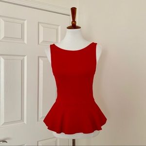 Alice + Olivia red peplum top